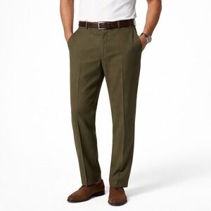 Wilke-Rodriguez Mens Brown Taupe Herringbone Tencel Wool Dress Pants 40 Waist